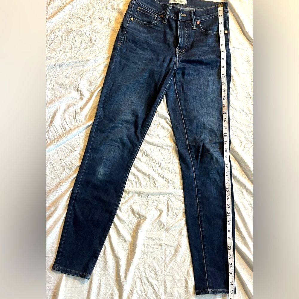 Madewell Women's Dark Blue 9 inch High Rise Skinny Jeans Waist 25 - Picture 7 of 12